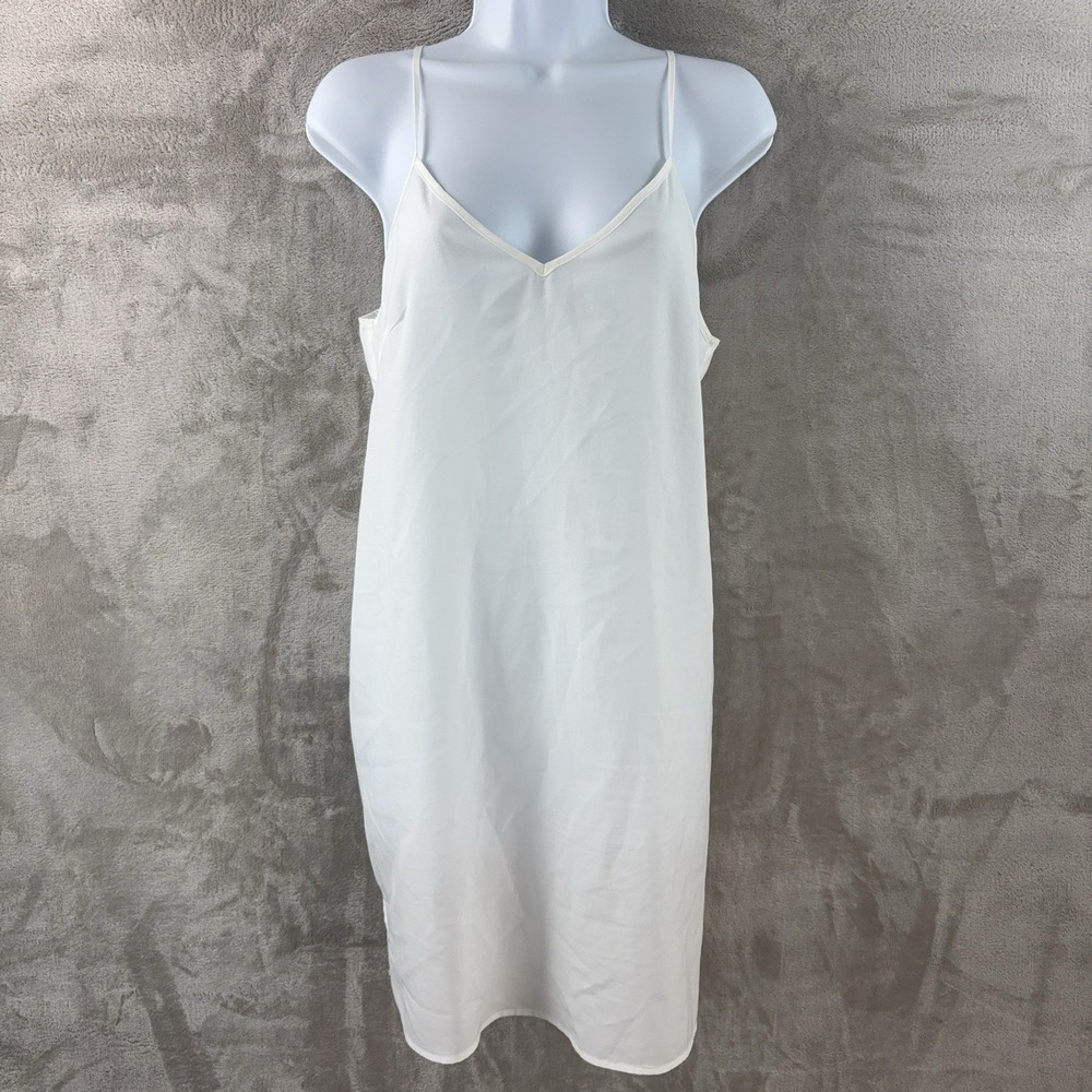 Sandro Paris Slip Dress Womens Size‎ 36 White Spaghetti Strap Minimalist